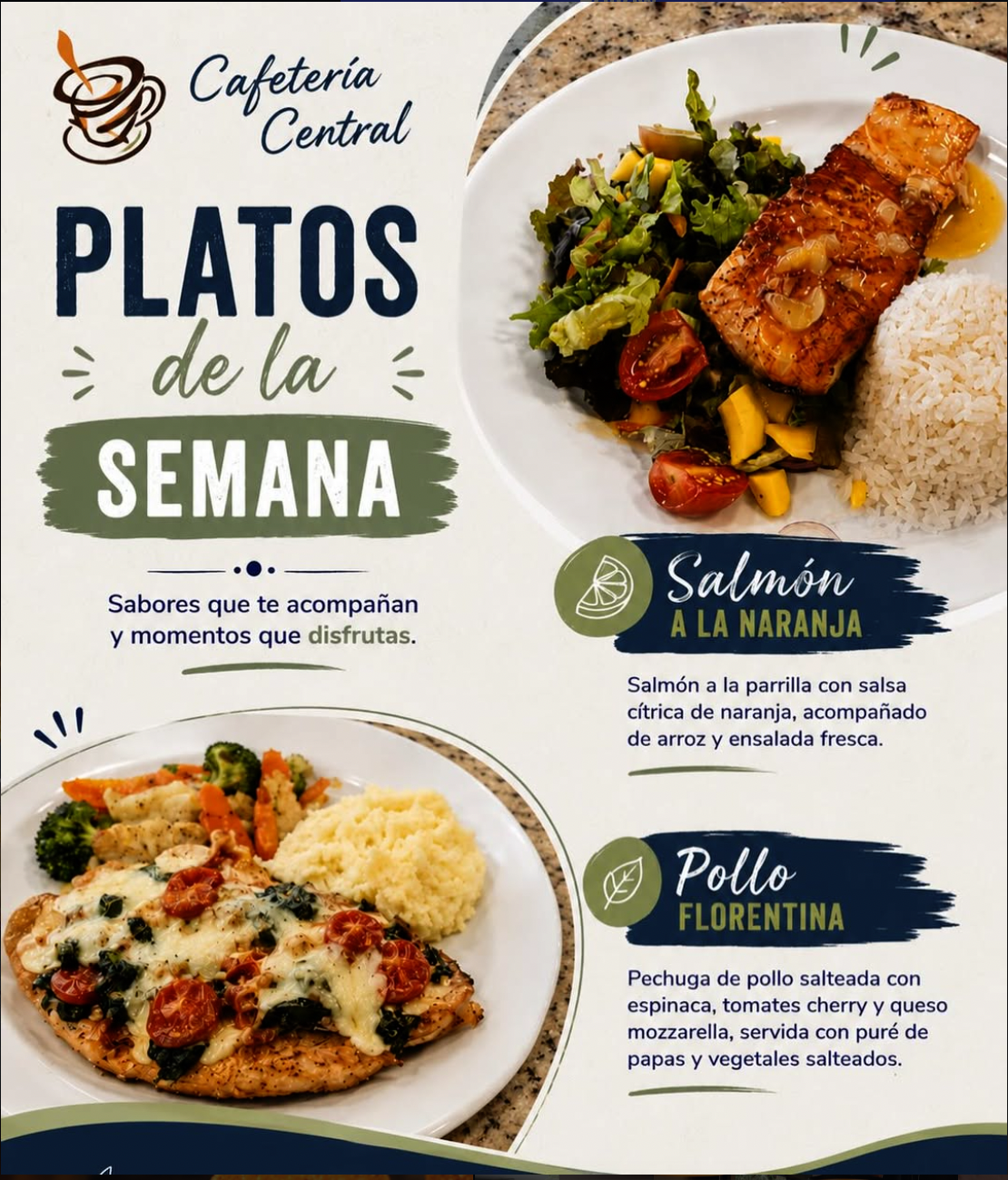 Platos de la semana en Cafetería Central CR.
